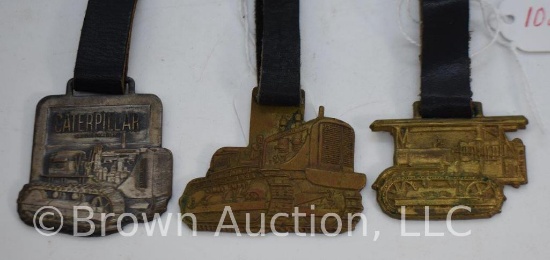 (3) Trac-Tractor watch fobs w/ leather straps