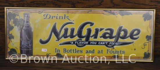 NuGrape soda embossed sst advertising sign