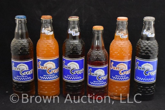 (6) Assorted Sun Crest soda bottles