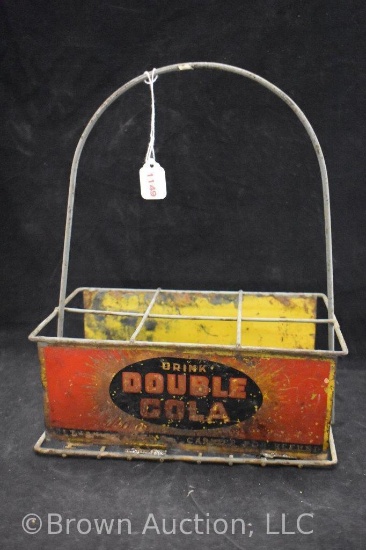 Scarce "Drink Double Cola" metal bottle carrier, 1940's