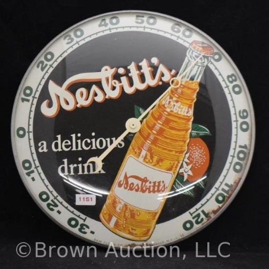 1956 Nesbitt's orange soda 12" round dia. advertising thermometer