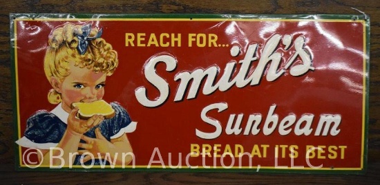 Smith's Sunbeam Bread embossed sst advertising sign