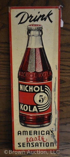 Drink Nichol Kola sst embossed advertising sign