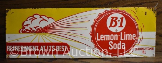 B-1 Lemon-Lime Soda sst embossed advertising sign