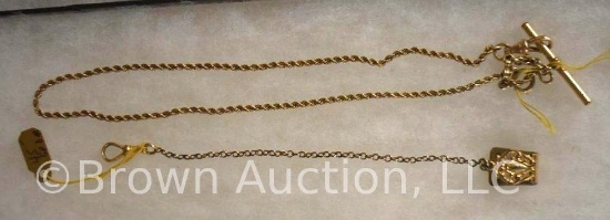 (2) Pocket watch chains, gold filled