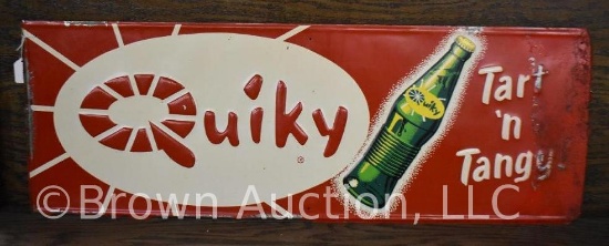 Quiky Tart 'n Tangy soda embossed sst advertising sign