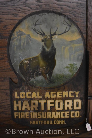 Hartford Fire Insurance double sided tin flange sign
