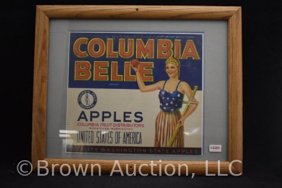 Columbia Belle Apples crate label