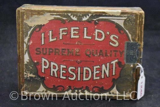 Ilfeld's President Perfectos wood cigar box