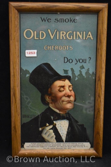 Chromolithograph poster or calendar top of Old Virginia Cheroots advertisement