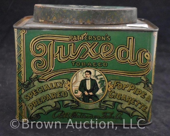Patterson's Tuxedo tobacco tin w/oval raised lid