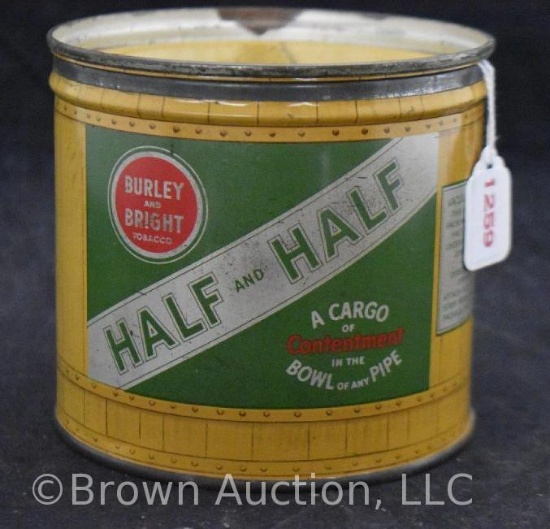 Burley & Bright Half & Half tobacco 4" round tin