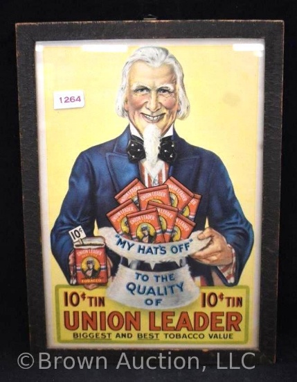 Union Leader Tobacco tin advertising poster