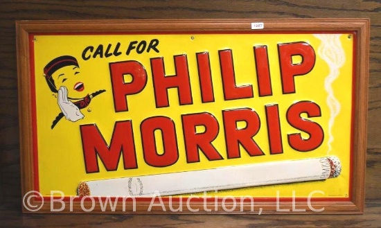 "Call for Philip Morris" sst embossed advertising sign