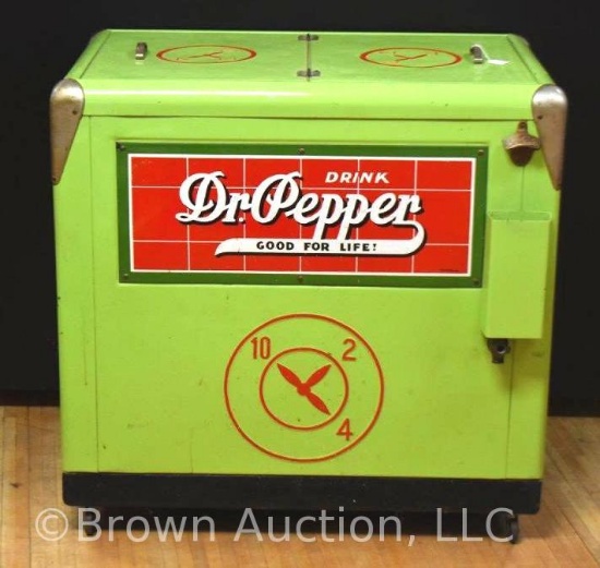 Atlas Dr Pepper quikold soda cooler, embossed 10-2-4 logo