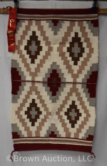 Southwest Native American style rug/wall hanging, red/brown/tan/gray/white