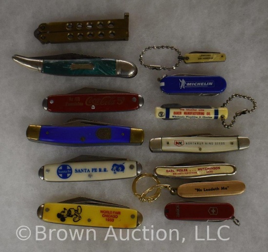 (13) Assorted advertising pocket knives
