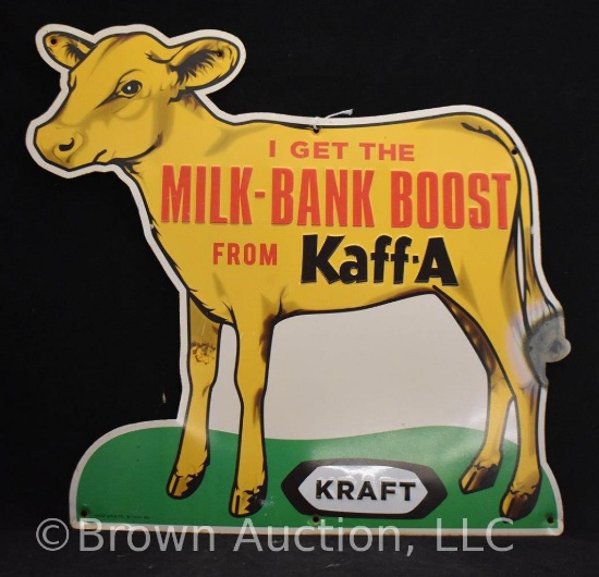 Kaff-A Milk-Bank Boost single sided embossed tin sign