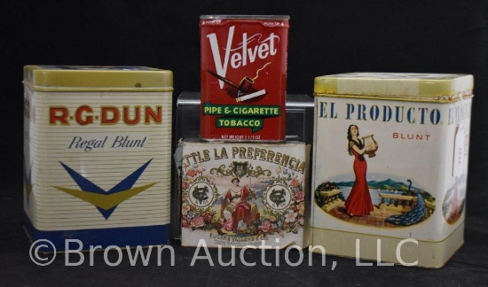 (4) Assorted tobacco tins