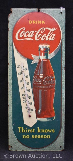 Rare 1944 Wartime masonite Coca-Cola thermometer
