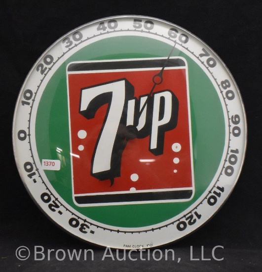7Up 12" round glass dome advertising thermometer