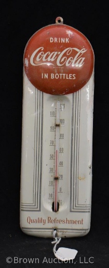 1950's 'Drink Coca-Cola in bottles' 9" advertising thermometer