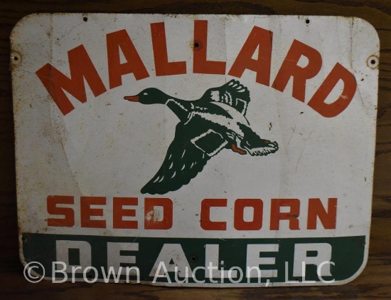 Mallard seed corn single sided tin dealer sign