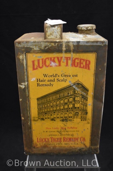 Lucky Tiger/World's Greatest Hair and Scalp Remedy tin
