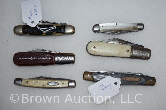 (6) Pocket knives incl: Barlow, Buck, Keen Kutter, Sabre