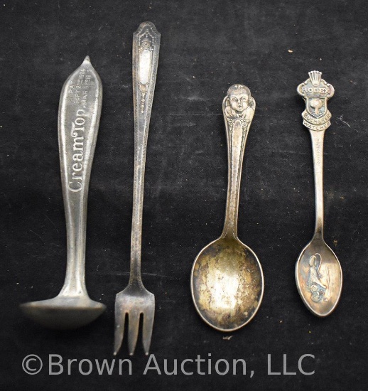 Souvenir Spoons and pickle fork
