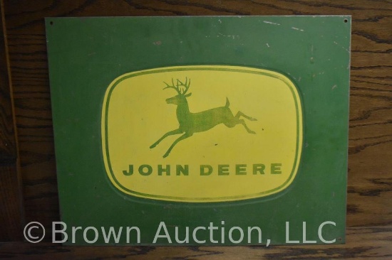 John Deere single sided metal sign