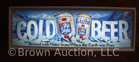 Old Style Beer backlit advertising light