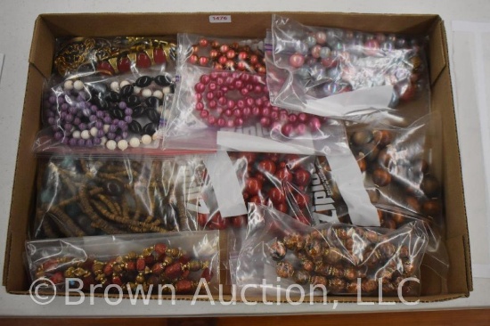 (10) Assorted costume jewelry necklaces (mostly colored beaded)