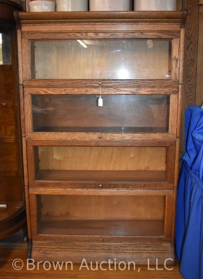 Oak Mission 4-section bookcase