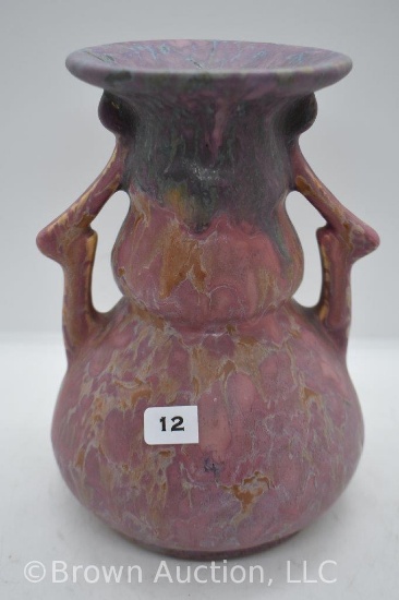 Roseville Carnelian II 310-7" vase, mottled red