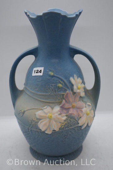 Roseville Cosmos 952-9" vase, blue