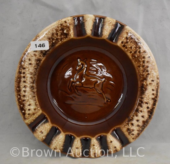 Hull brown drip glaze ashtray