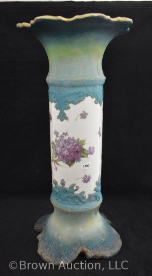 Mrkd. Warwick 19.5" porcelain hand painted vase/cane holder