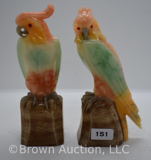Pr. Vintage 6" cockatoo figurines