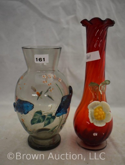 (2) Art Glass vases