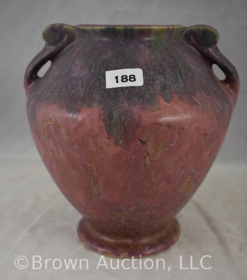 Roseville Carnelian I 331-7" vase, rose w/lavender drip