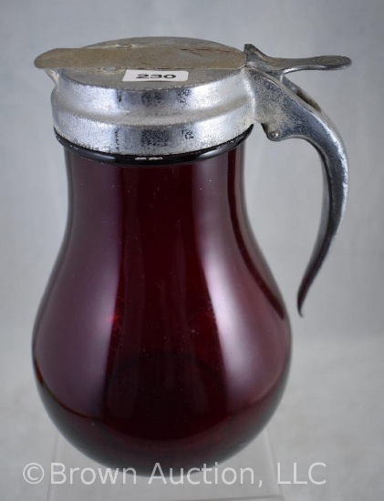Ruby Red 8.5" batter pitcher w/lid