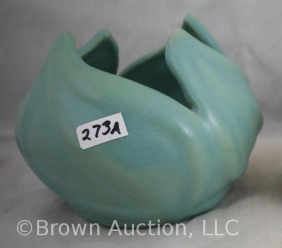 VanBriggle Leaf form Art Deco bowl/vase, green