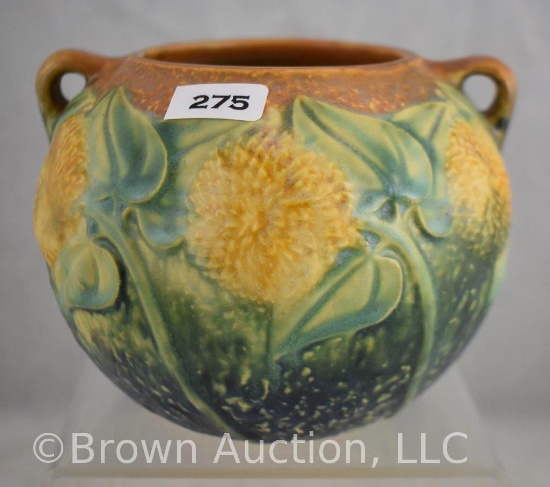 Roseville Sunflower 4" dbl. handled vase