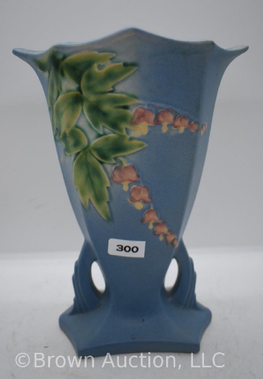 Roseville Bleeding Heart 968-8" vase, blue