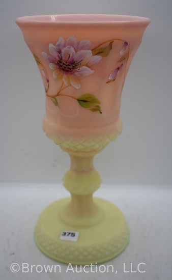 Fenton Burmese 9.5" chalice-style vase