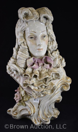 Corday woman bust figurine, 15" tall