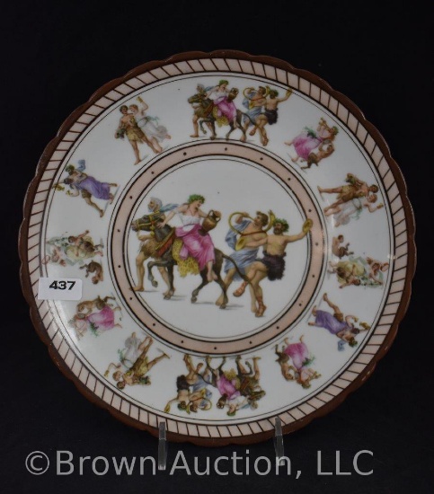 Mrkd. Germany 9"d plate decorated with Mythological scenes