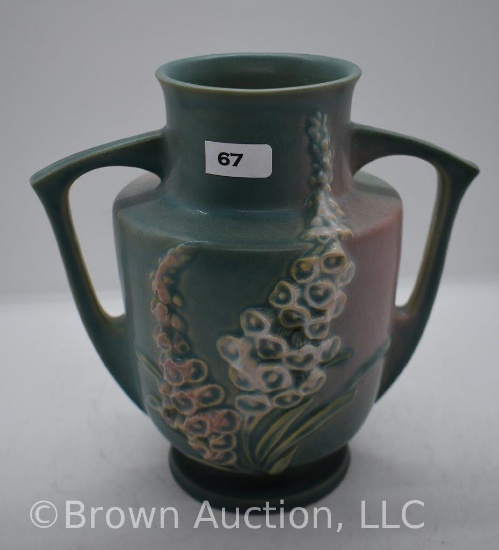 Roseville Foxglove 46-7" vase, green/pink