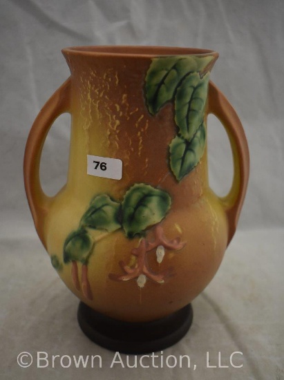 Roseville Fuchsia 898-8" vase, brown